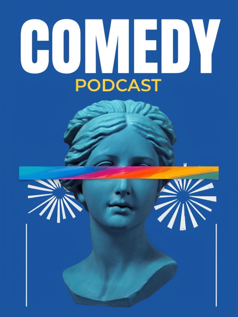 Vibrant Comedy Podcast Promo Graphic