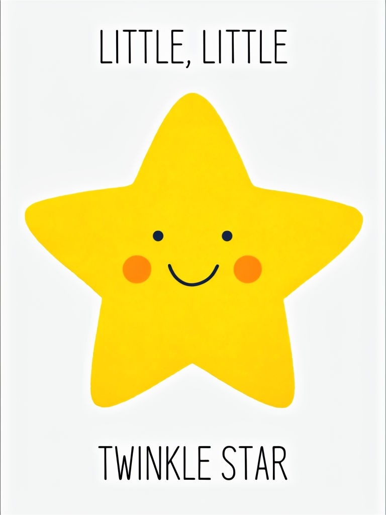 Cheerful Cartoon Twinkle Star Illustration with Smiling Face Sticker