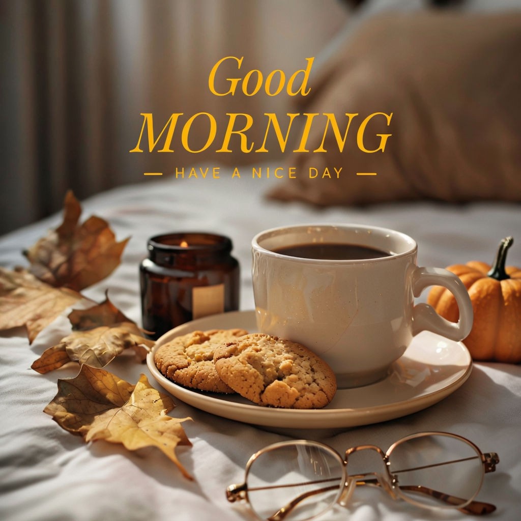 Warm and Cozy Good Morning Greeting with Breakfast Social Media Post