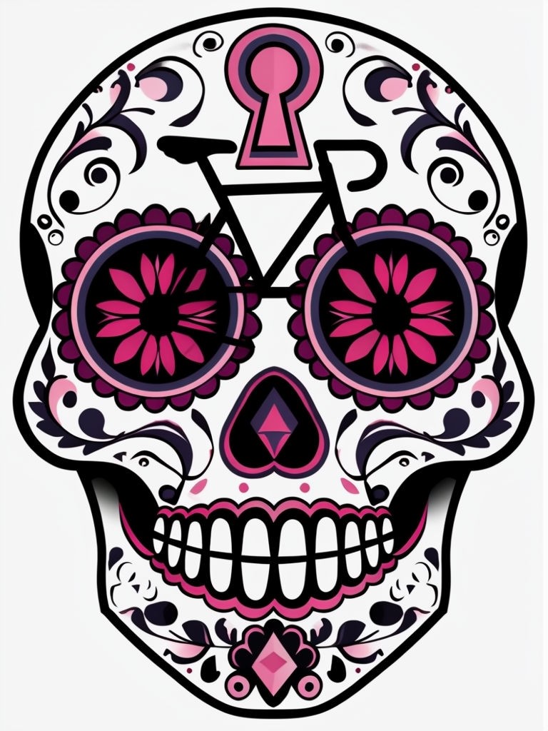 Intricate Sugar Skull Illustration for Día de los Muertos Art