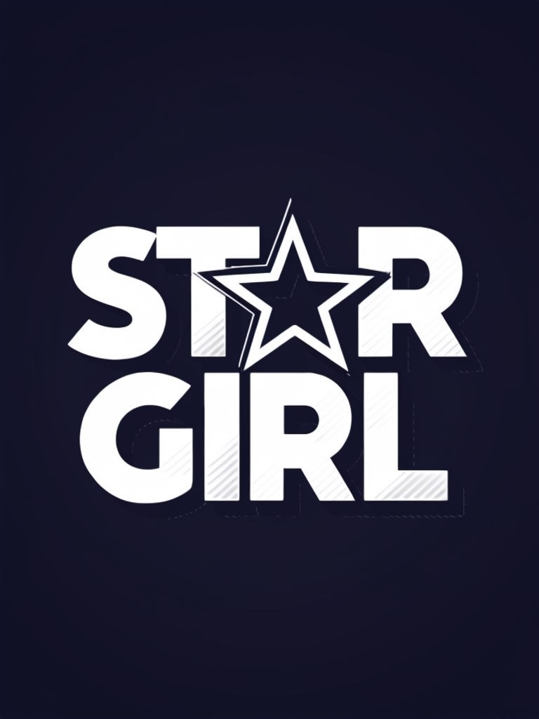 Bold Modern Star Girl Logo on Dark Navy Background