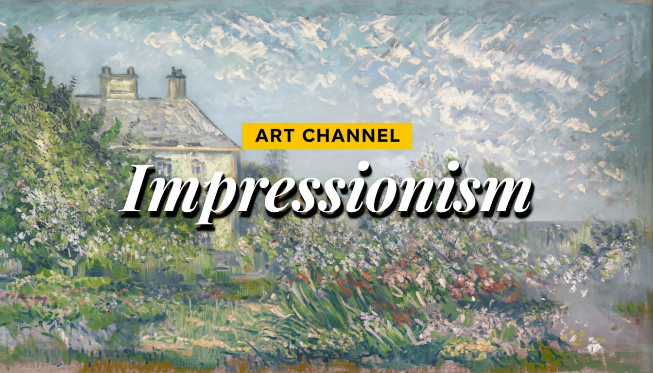 Impressionist Landscape Art Channel Digital Poster