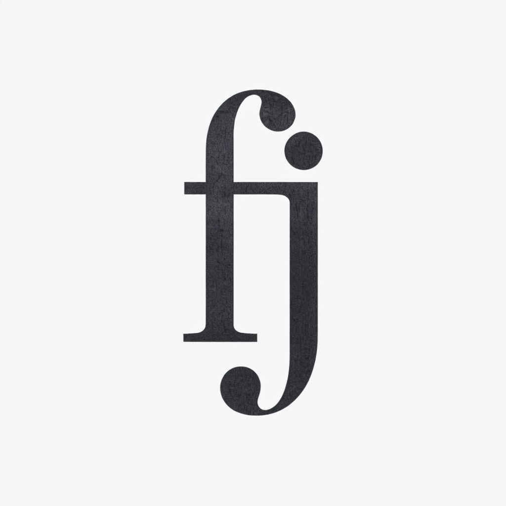 Minimalist Black 'fj' Letter Logo Design