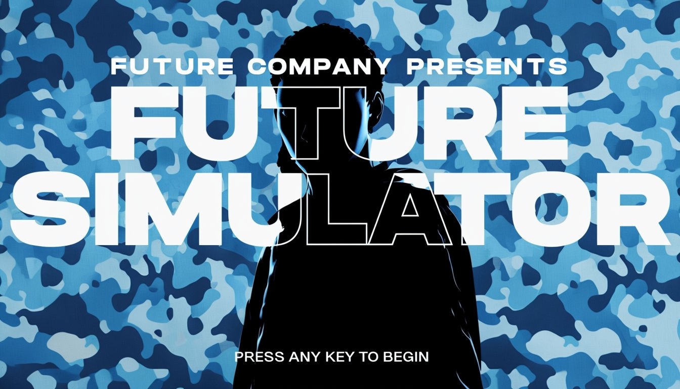 Futuristic Future Simulator Promotional Graphic Poster