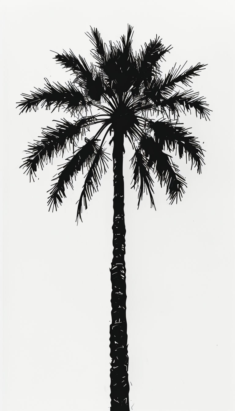 Elegant Black Palm Tree Silhouette Art - Playground