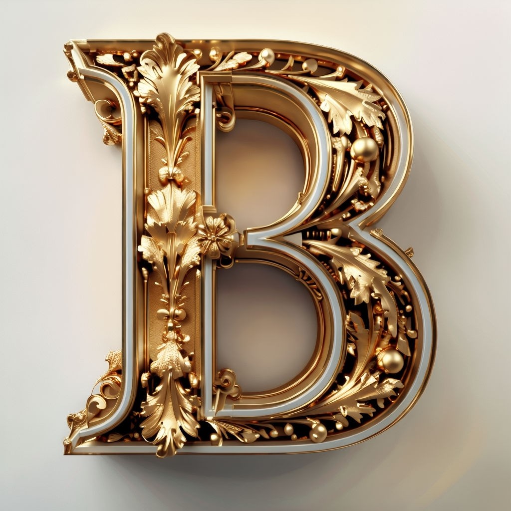 Luxurious Gold Baroque Monogram