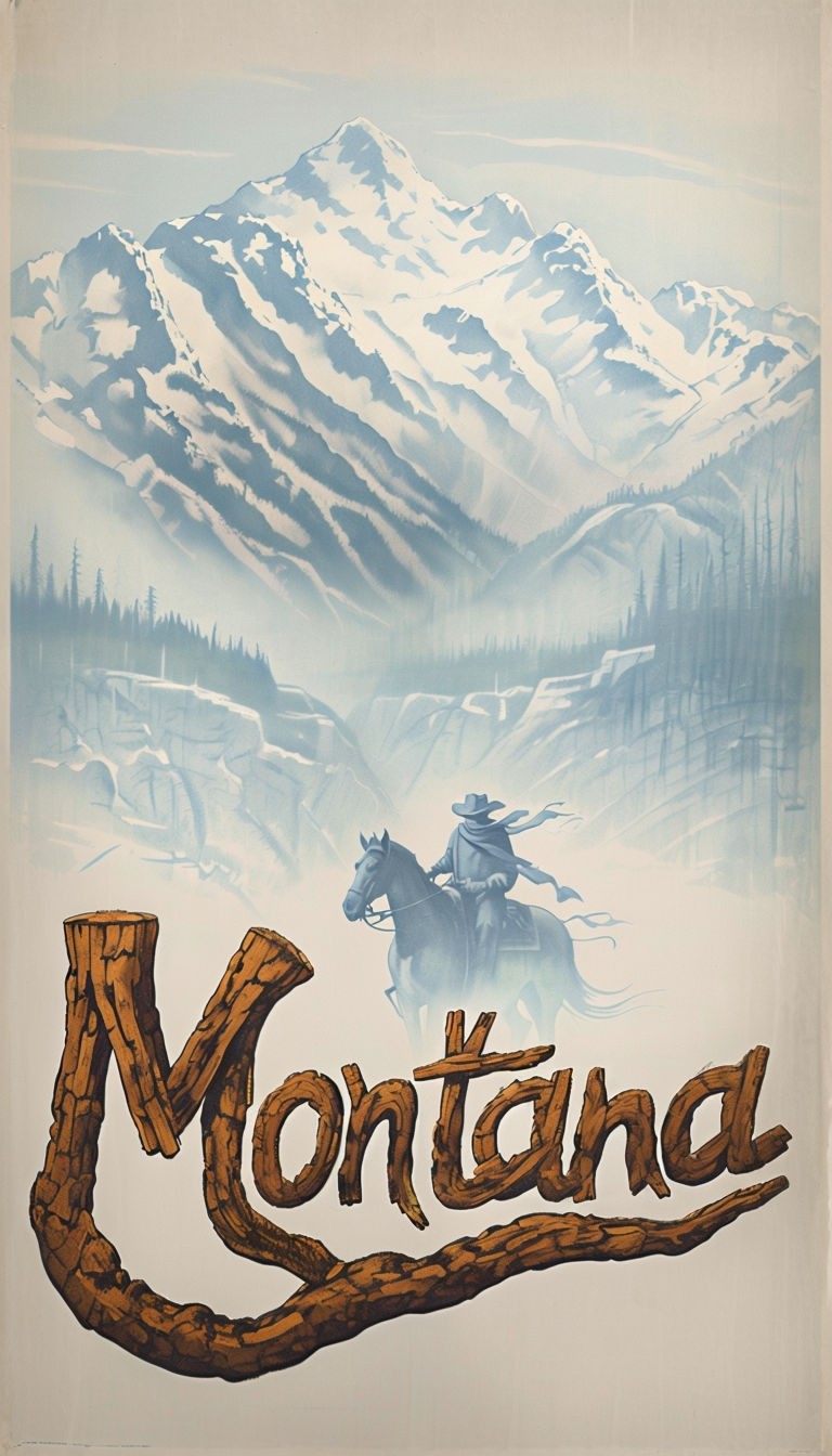 Vintage Rocky Mountains Adventure Travel Poster - Playground