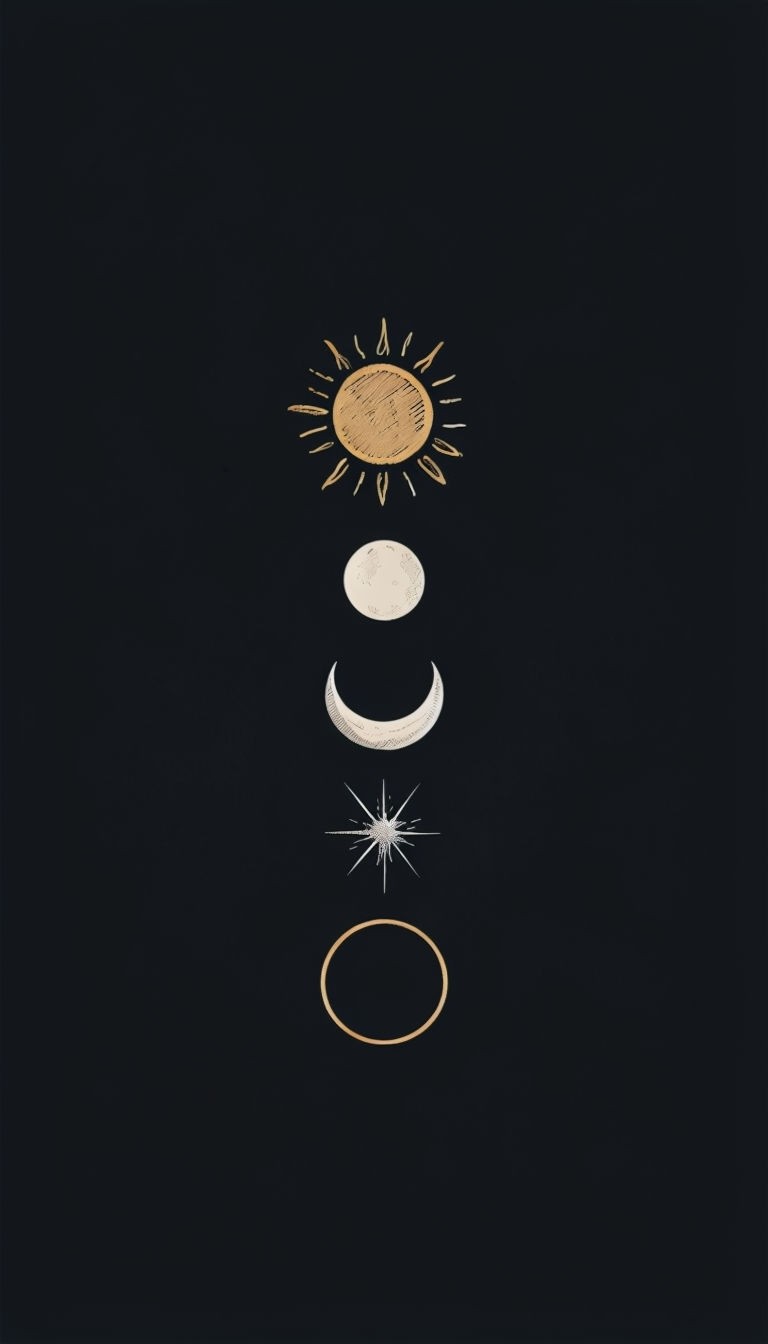 Minimalist Gold and White Celestial Elements