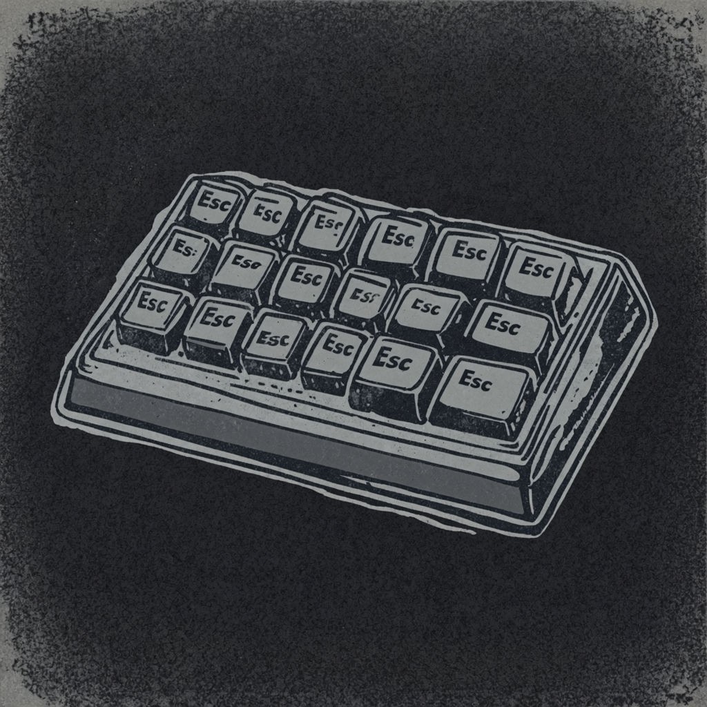 Vintage Cartoon Keyboard Illustration Sticker