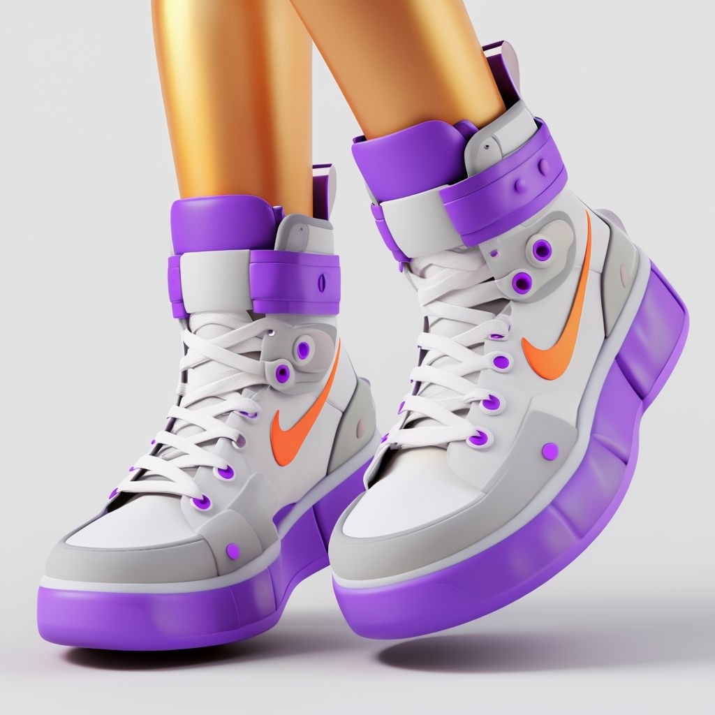 Vibrant 3D High-Top Sneakers with Colorful Accents Poster