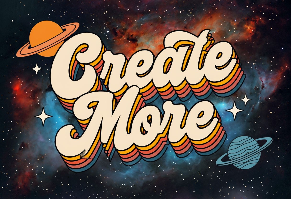 Create More Retro Cosmic Typography Art Poster