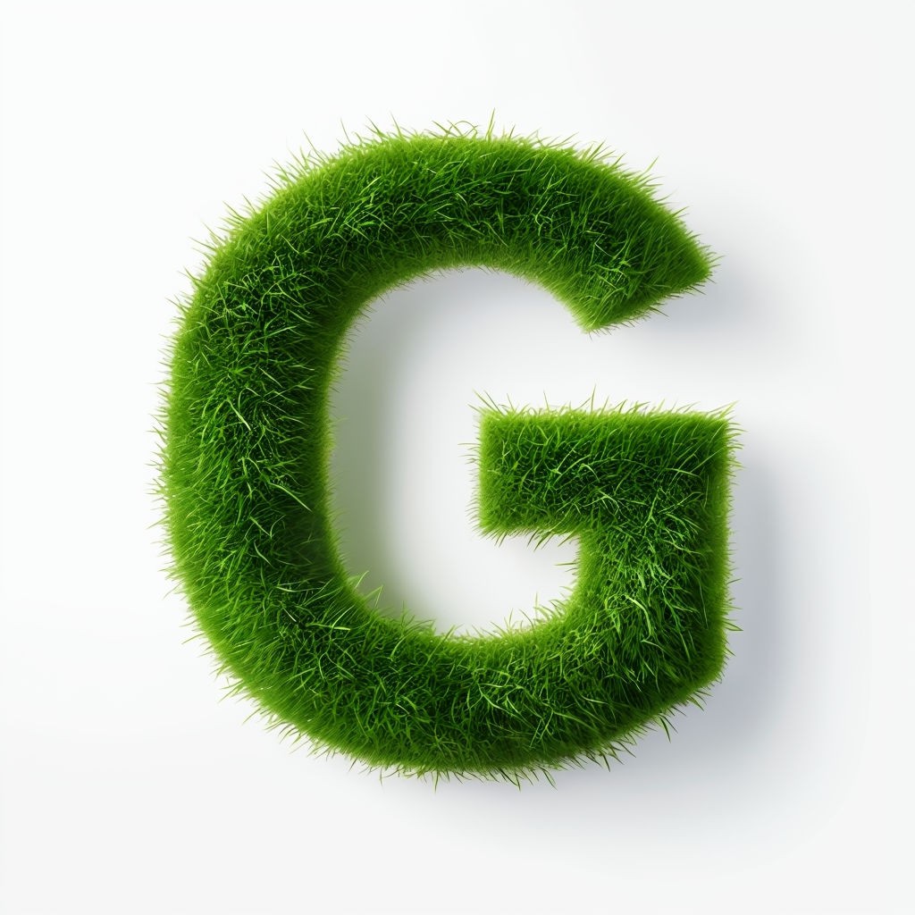 Lush Green Grass Letter 'G'