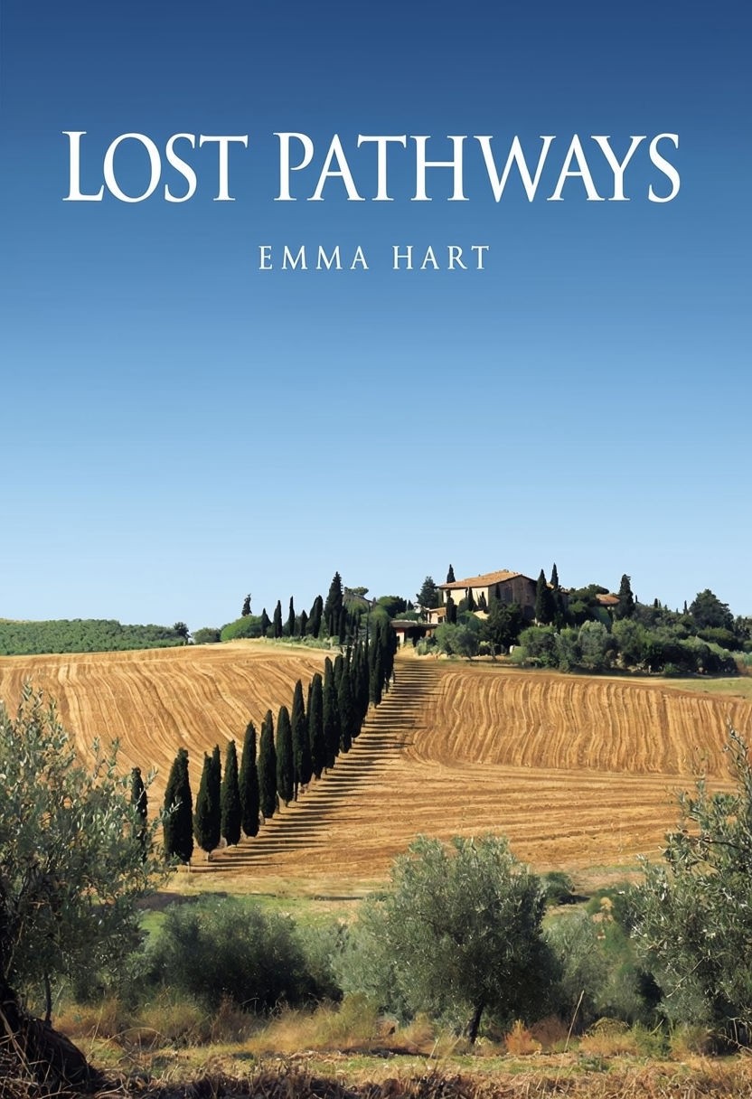 Tranquil Landscape Book Cover Design for Lost Pathways by Emma Hart Poster