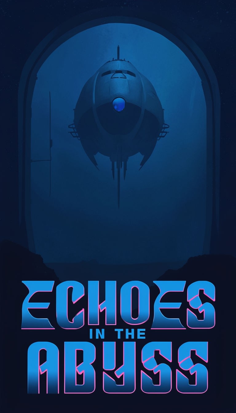 Eerie Underwater Echoes in the Abyss Futuristic Poster