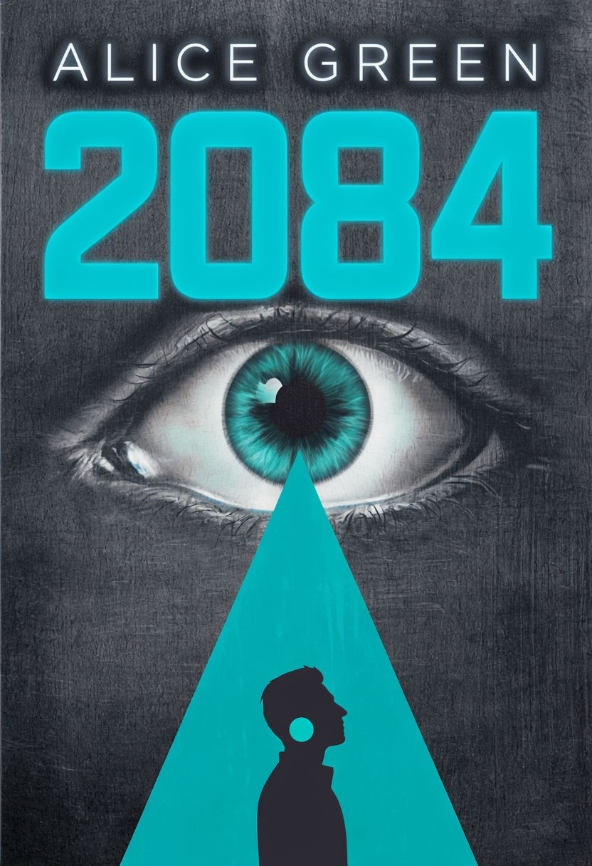 Futuristic Dystopian Book Cover Design for Alice Green's 2084 Poster