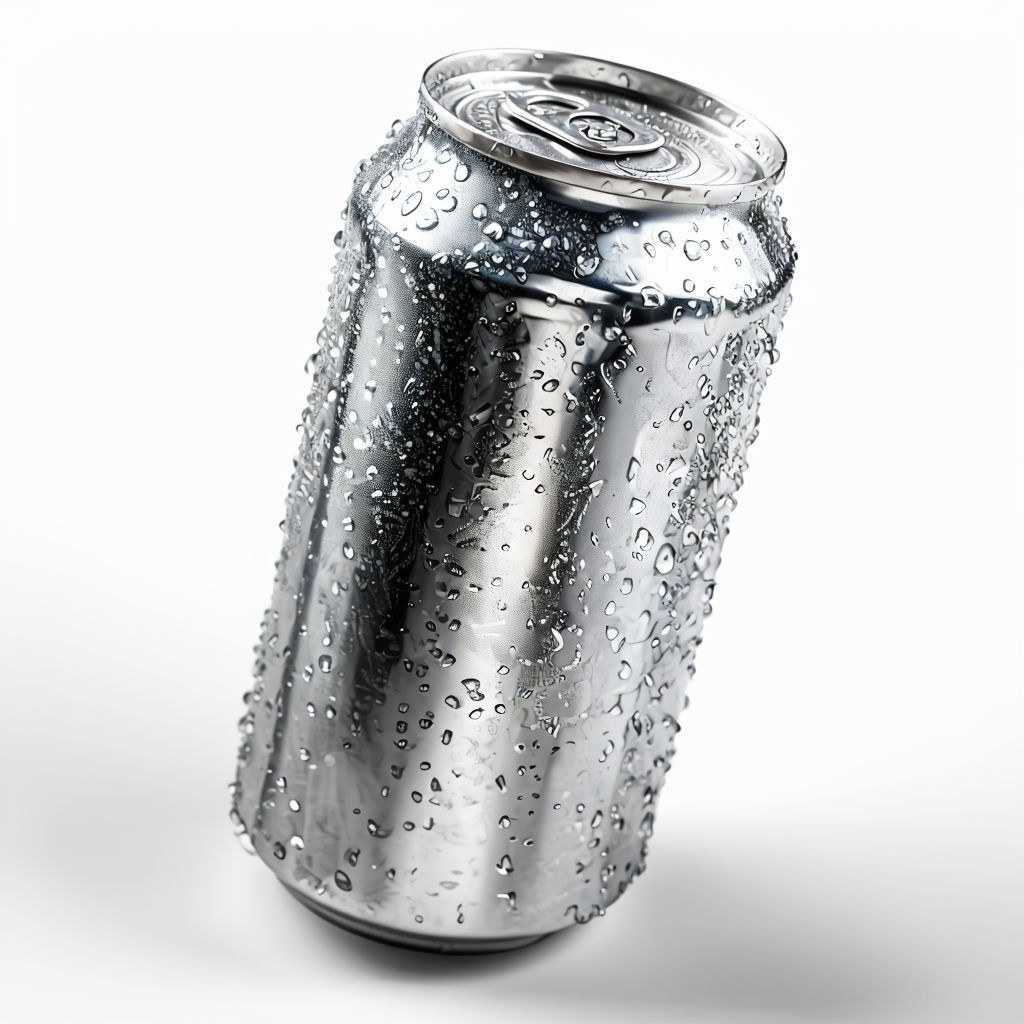 Realistic Silver Aluminum Soda Can with Condensation Photograph Art