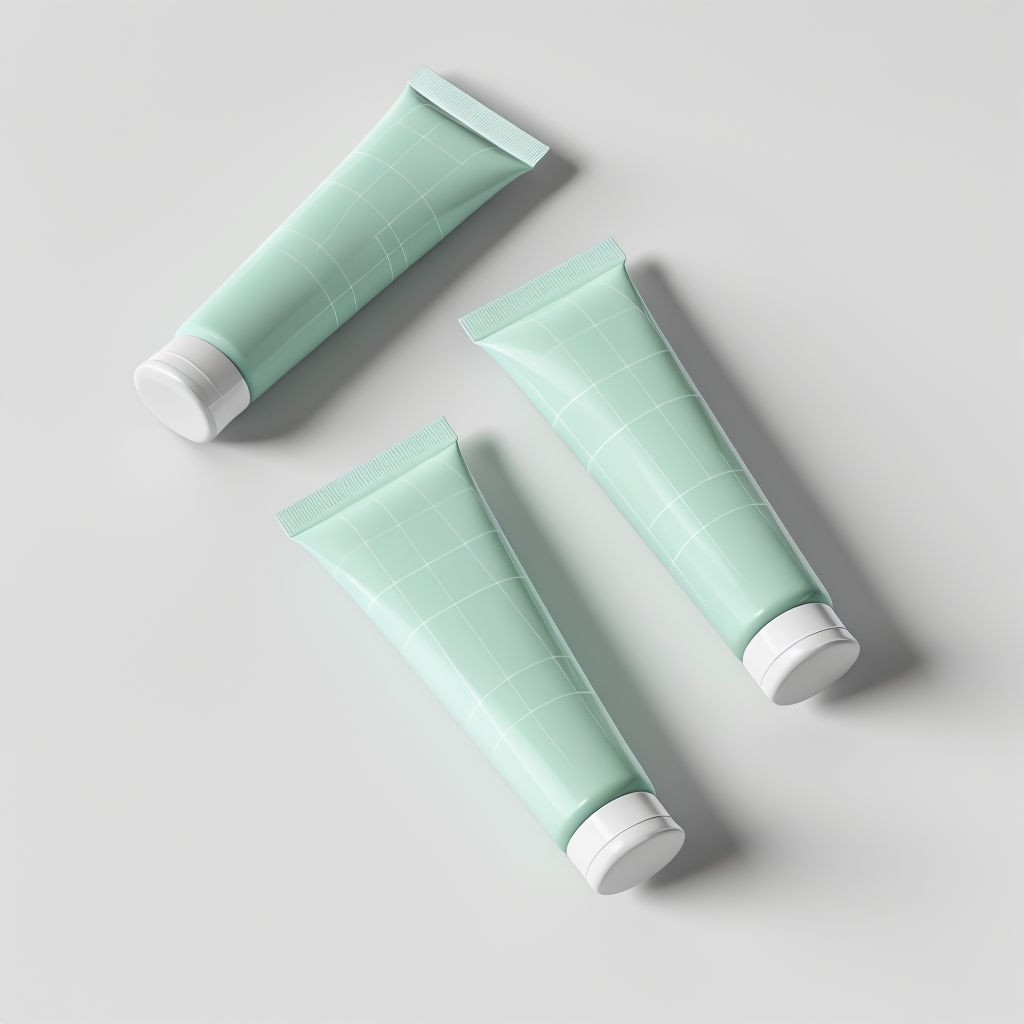 Minimalist Mint Green Tube Product Photography Art