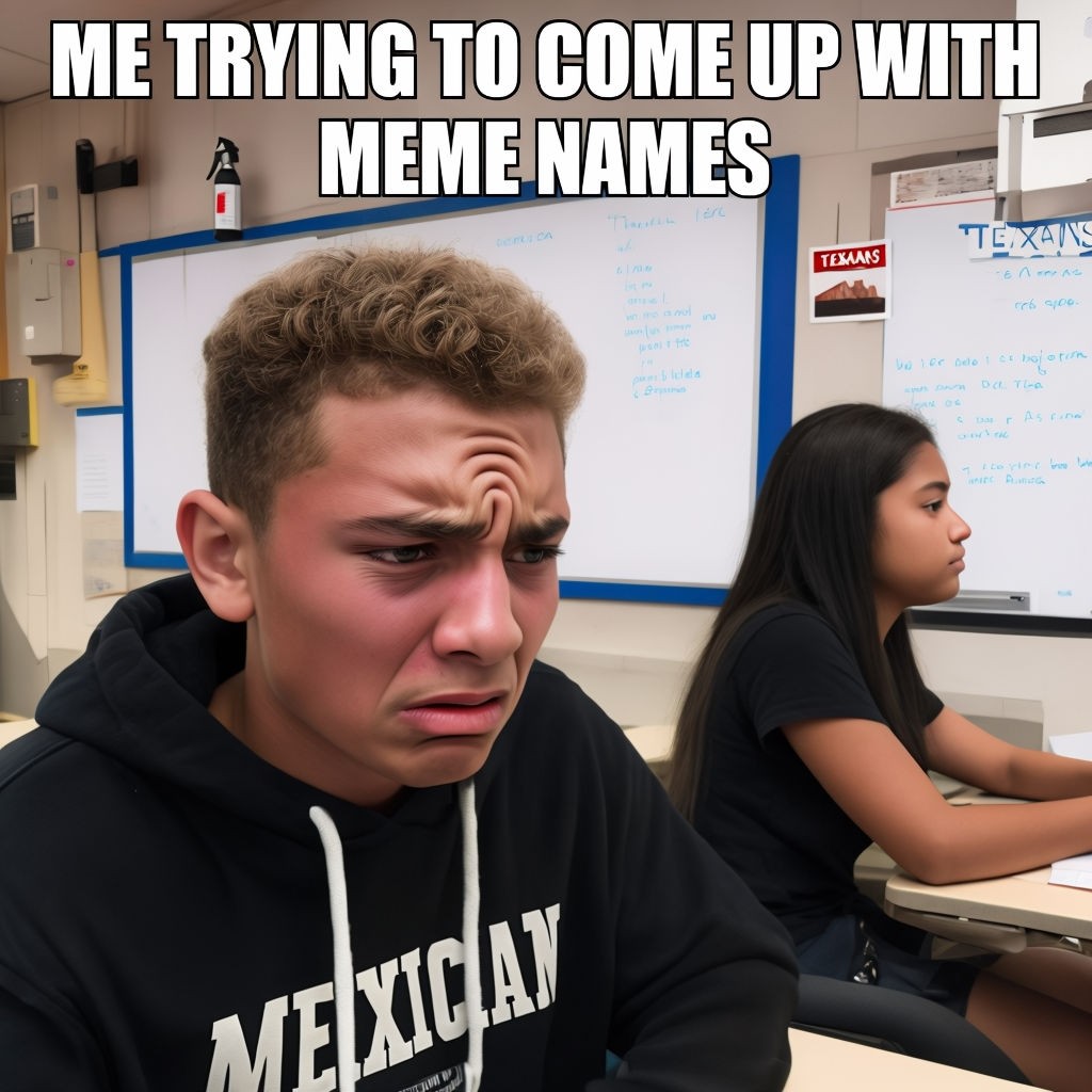 Candid Classroom Moment: Me Trying to Come Up with Meme Names Social ...