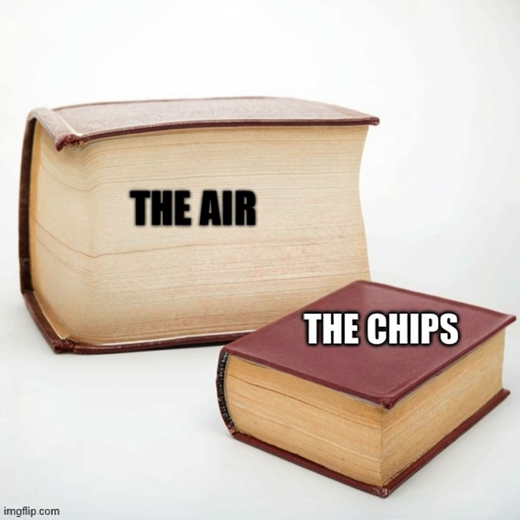 Humorous Meme of Books 'The Air' and 'The Chips' Comparison