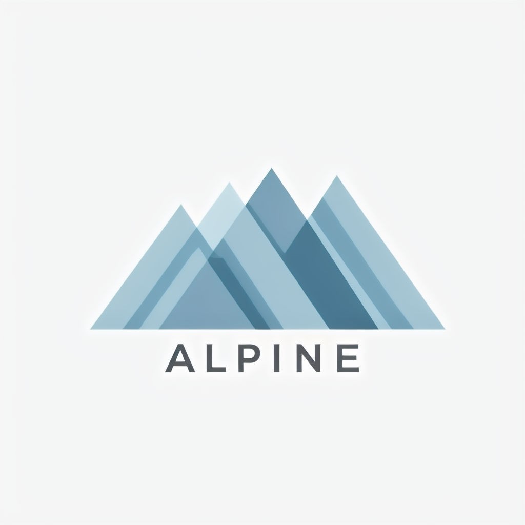 Minimalist Cool Blue Mountain Range Logo for Alpine