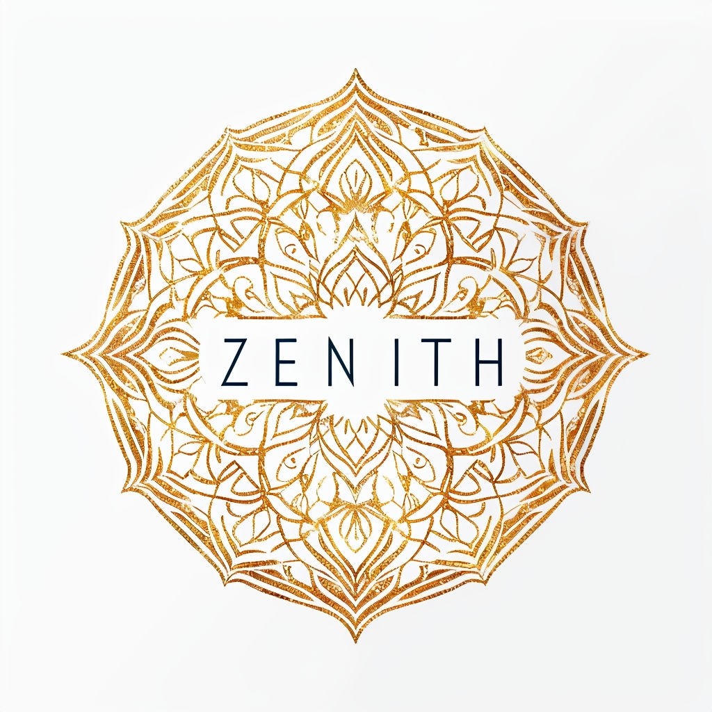 Elegant Gold Mandala ZENITH Logo Design