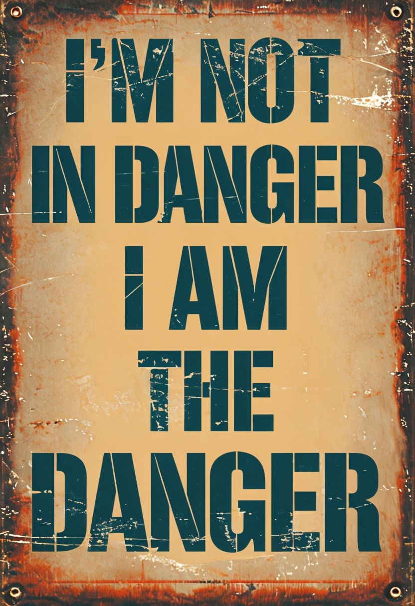 Vintage Motivational I Am The Danger Poster