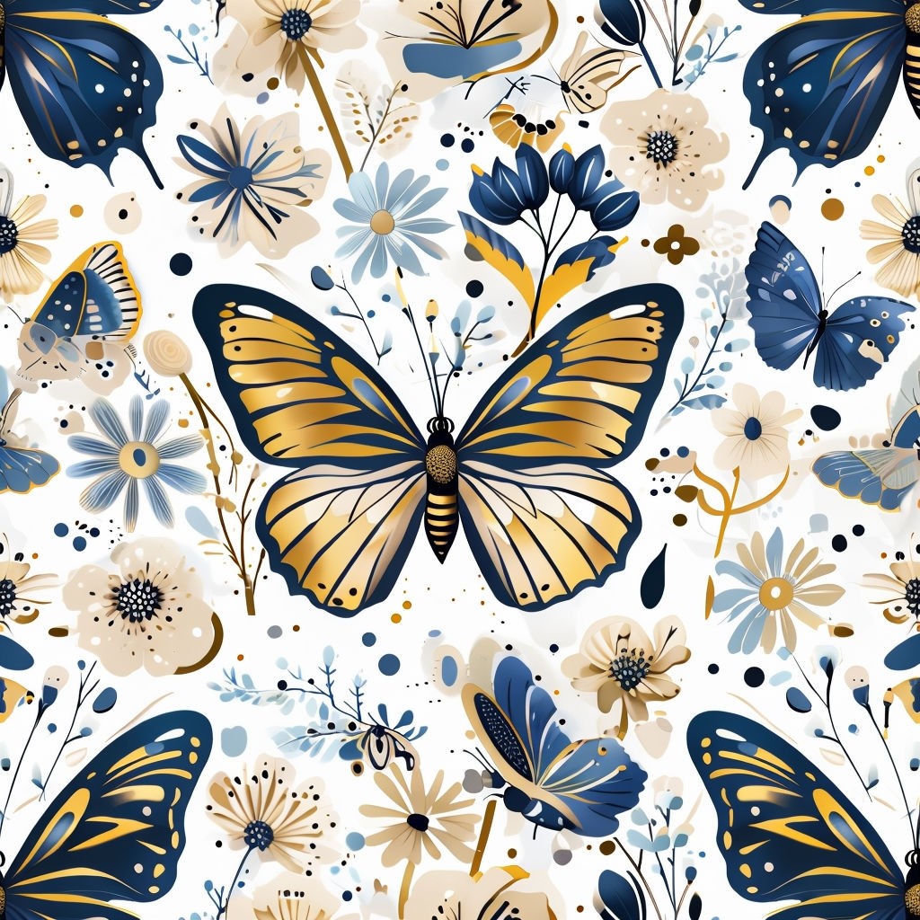  Butterfly Seamless Pattern 