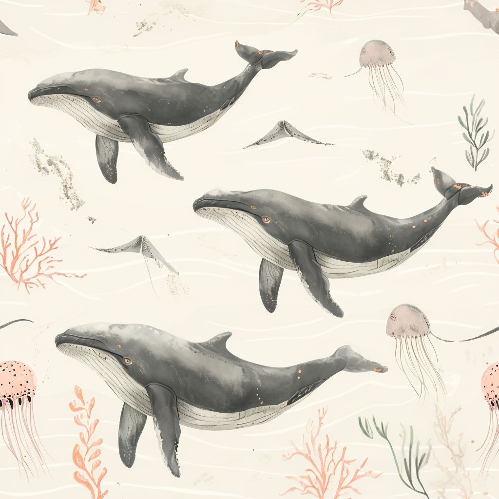  Pastel Underwater Seamless Pattern 