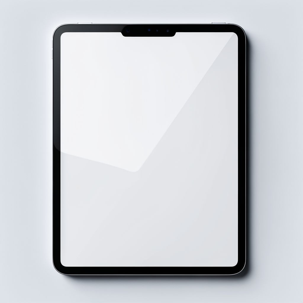 Modern Minimalist Tablet Mockup on Light Gray Background Mockup