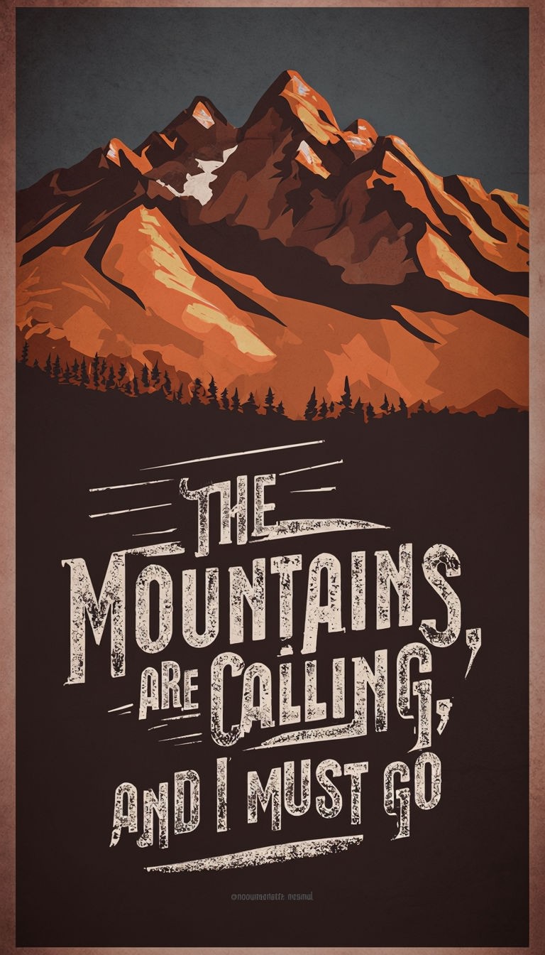 Vintage Rocky Mountains Adventure Travel Poster