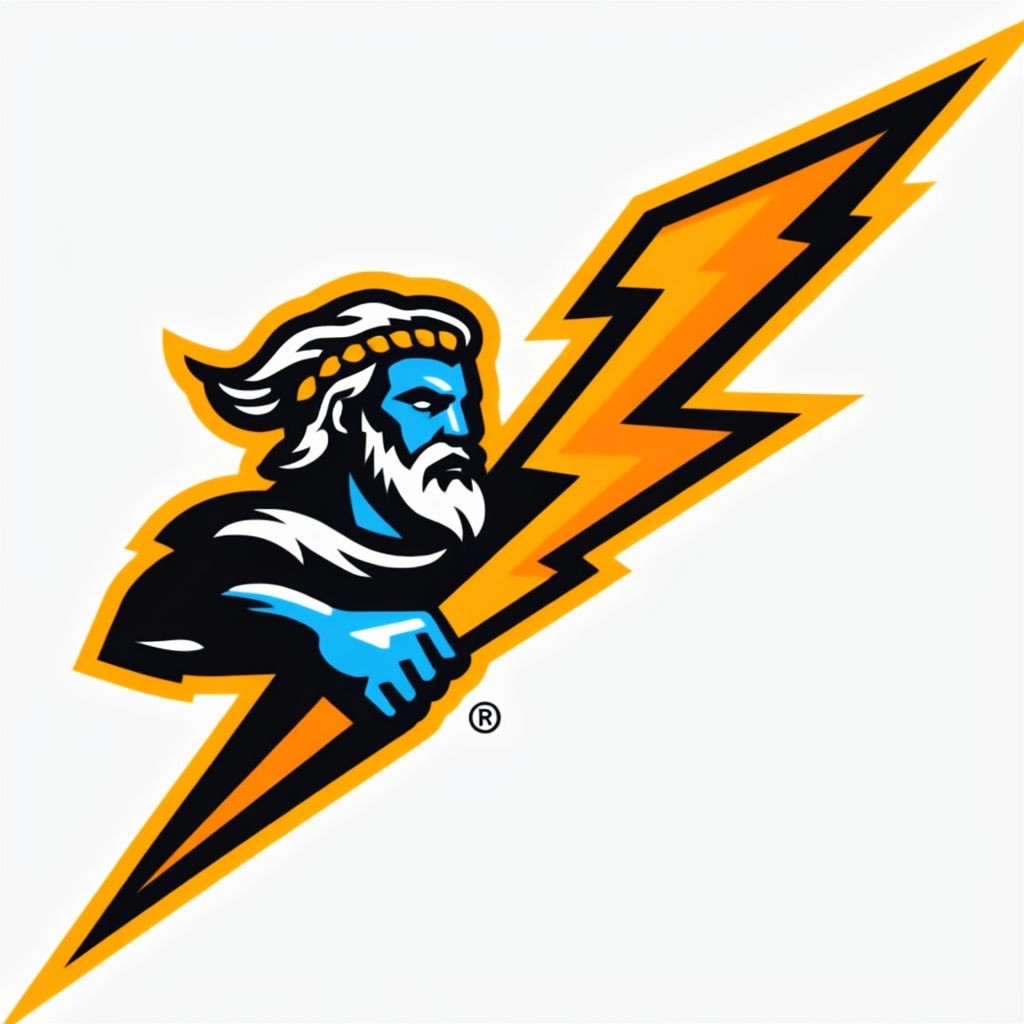 Dynamic Greek Lightning Bolt Logo Design