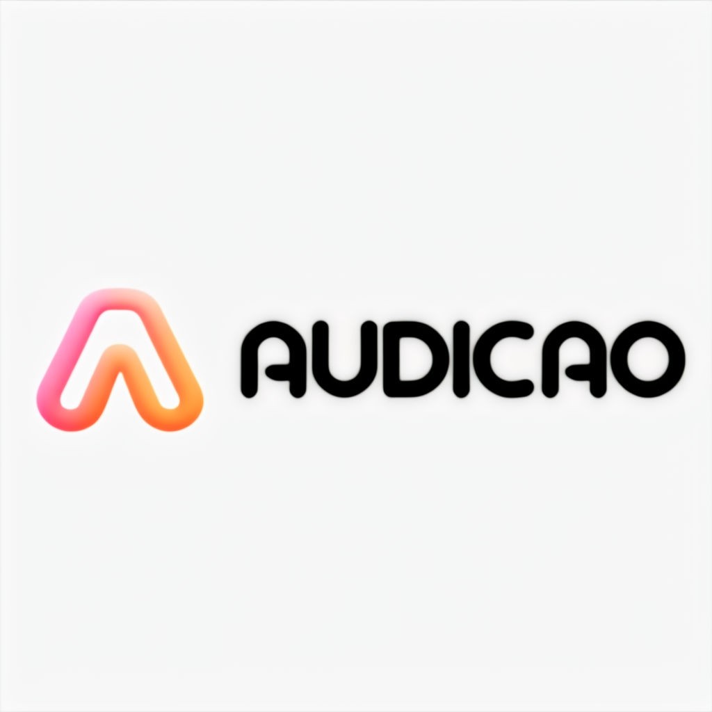 Stylized AudiCao Logo with Gradient 'A' Icon for Modern Branding Logo