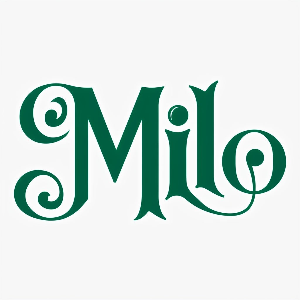 Elegant Milo Logo Design with Unique Flourishes for Branding Logo