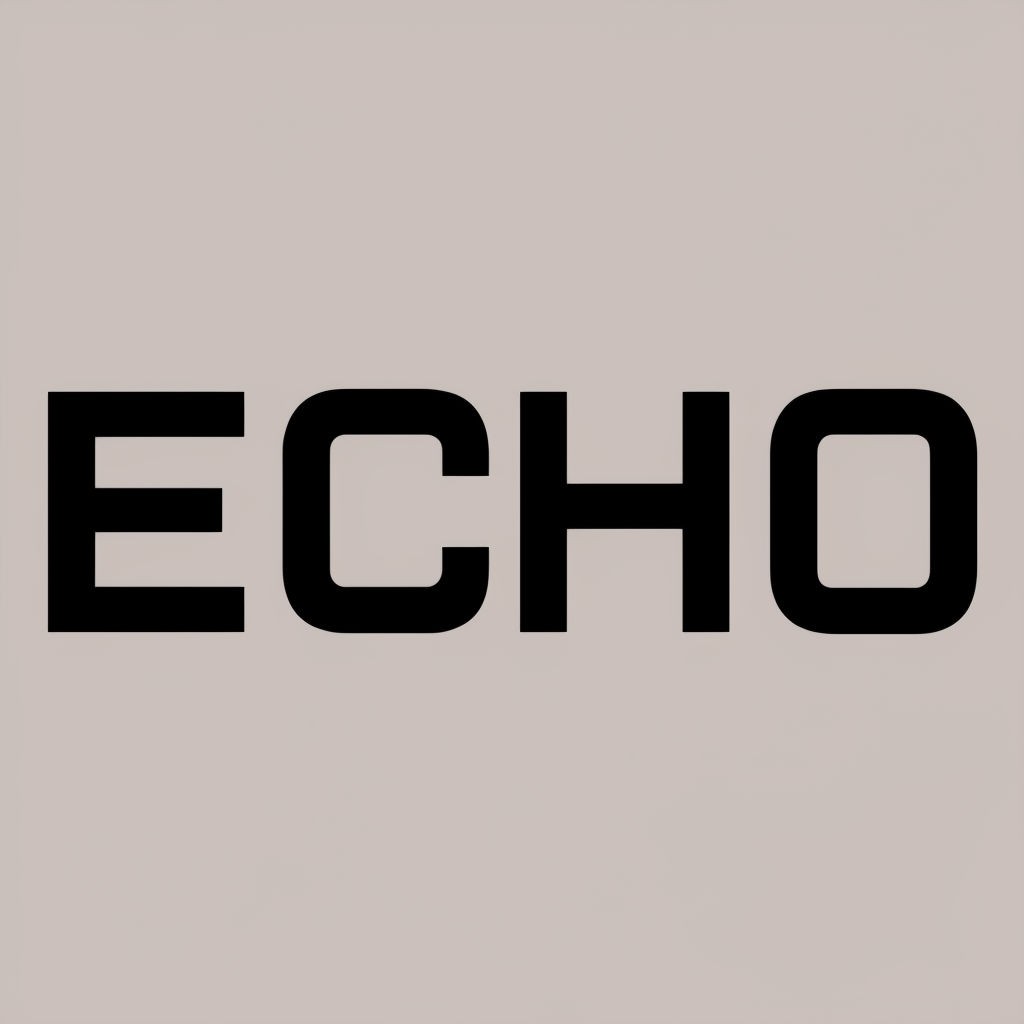 Modern Bold 'ECHO' Text Design on Light Taupe Background Art