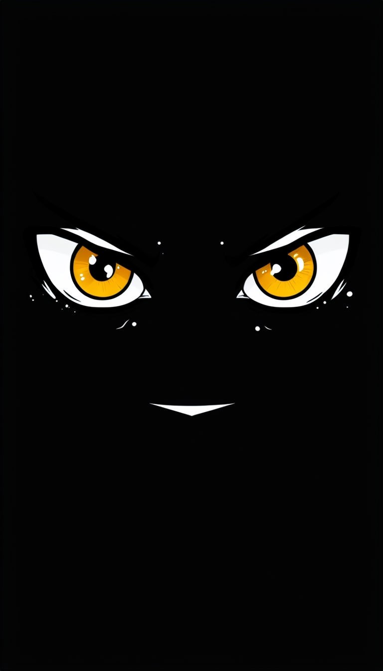 Intense Amber Eyes Minimalist Art Illustration Poster