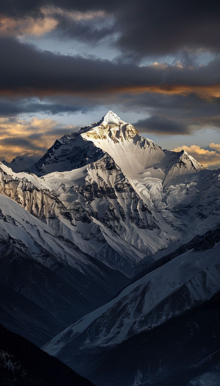 Majestic Snow-Capped Mountain Range Landscape Photography Poster