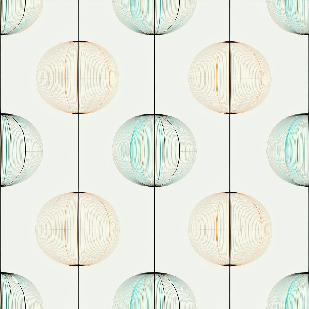 Retro Geometric Sphere Seamless Pattern