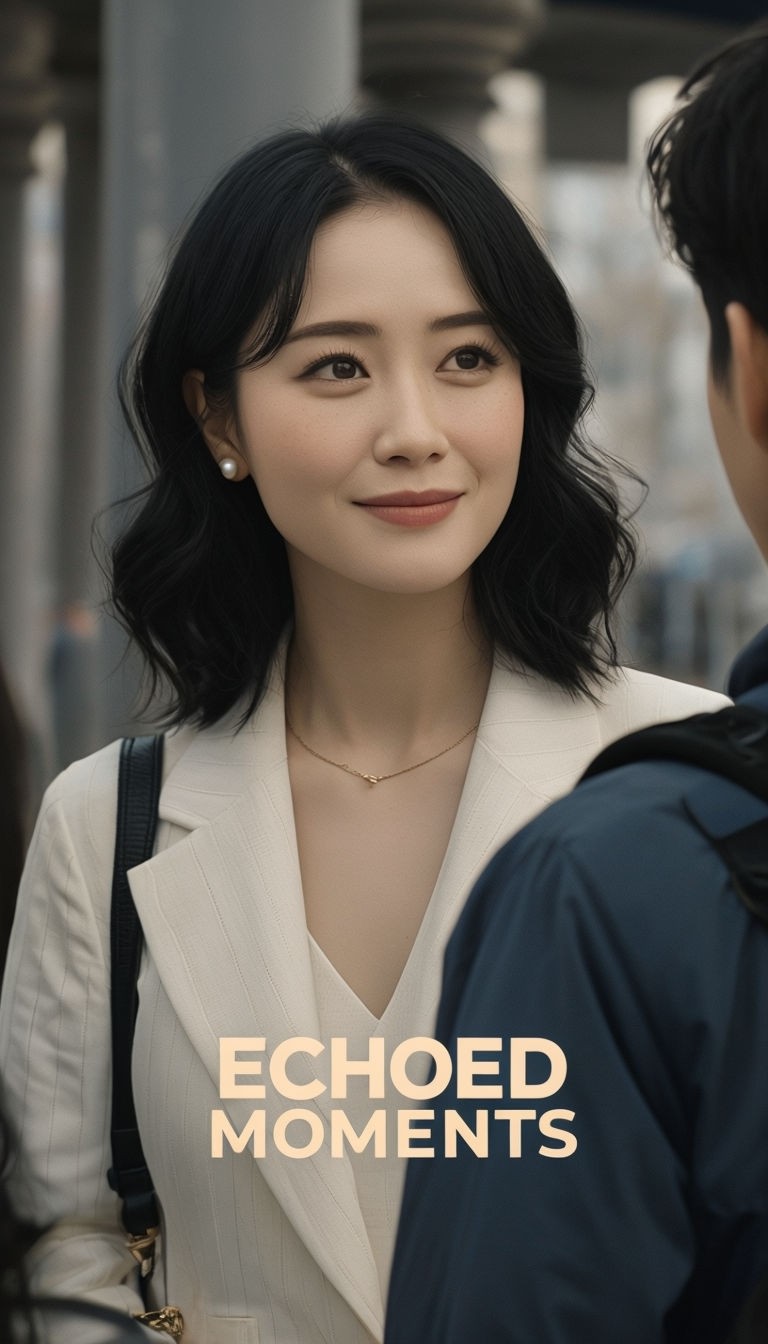 Echoed Moments Film Poster Featuring a Woman with Gentle Smile