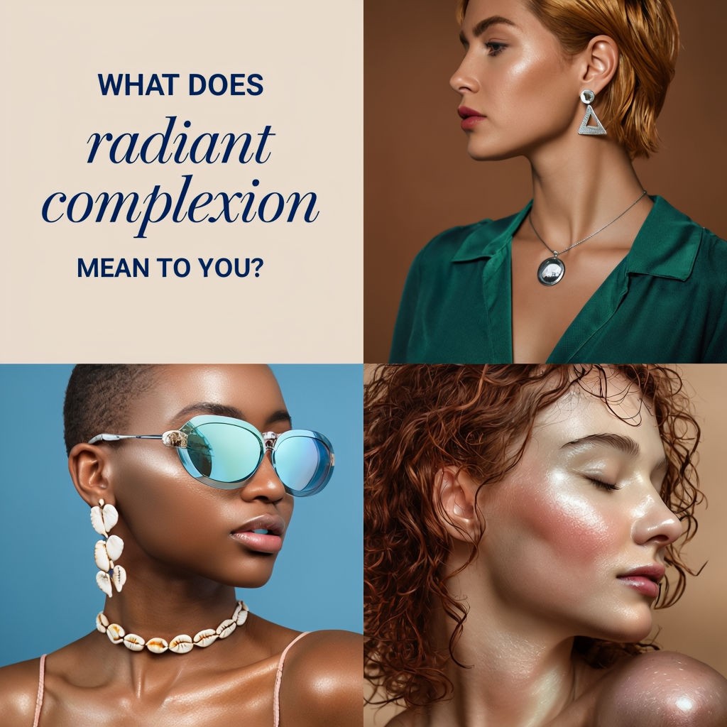 Radiant Complexion Beauty Collage with Elegant Typography Poster