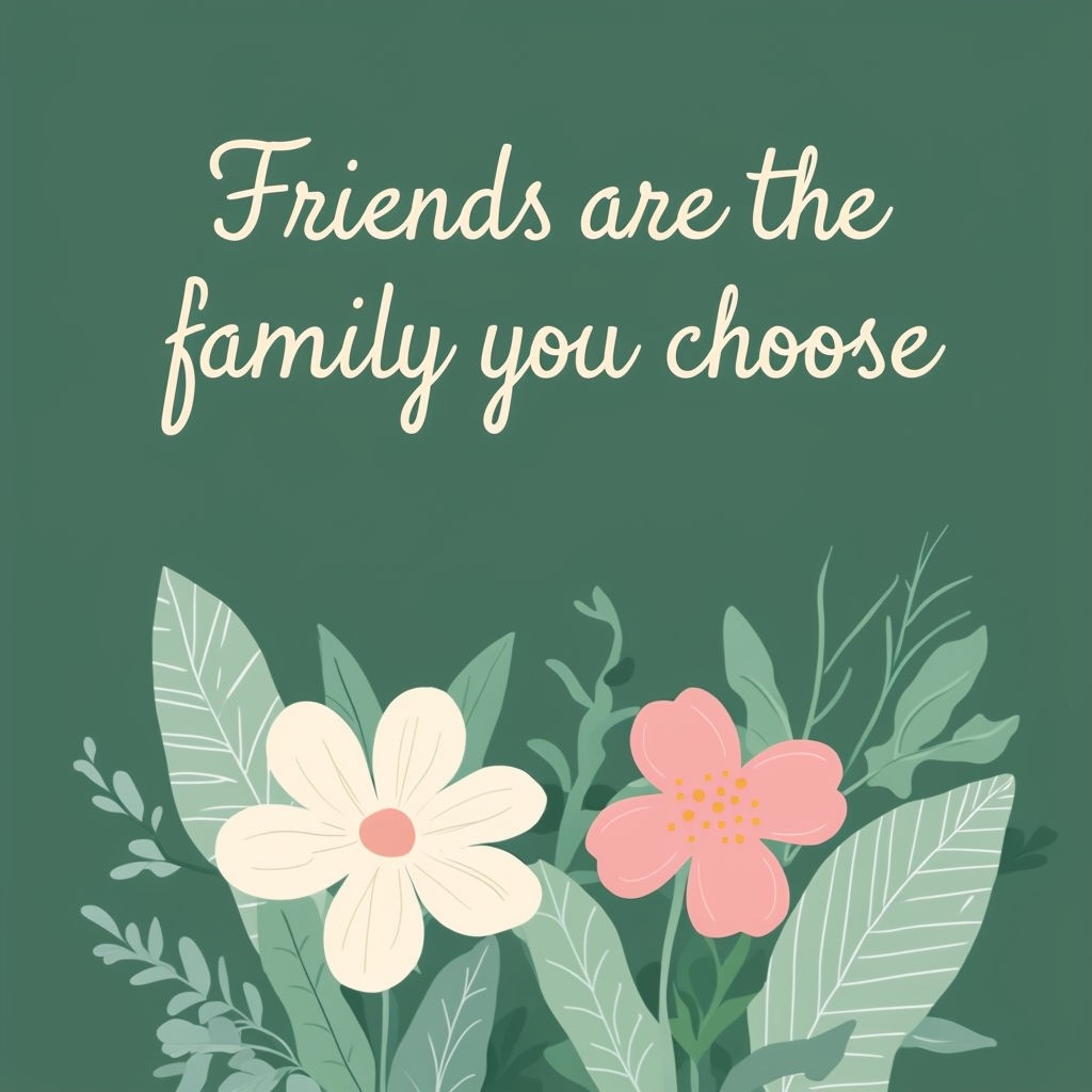 Friends Are The Family You Choose Motivational Quote Art Poster