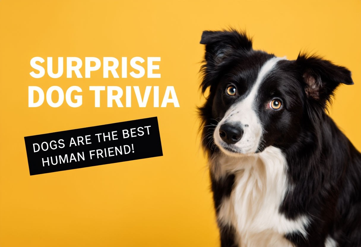 Cheerful Border Collie Surprise Dog Trivia Promotion Social Media Post