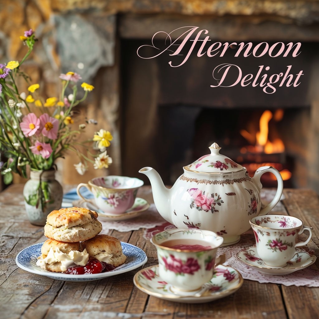 Cozy Afternoon Tea Vintage Illustration Art