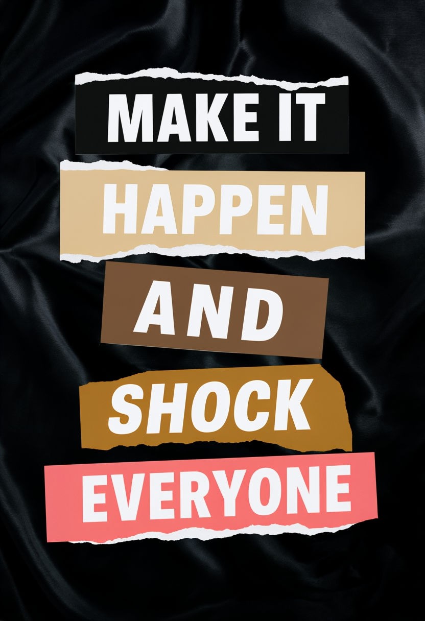 Dynamic Motivational Make It Happen Poster with Colorful Cutouts