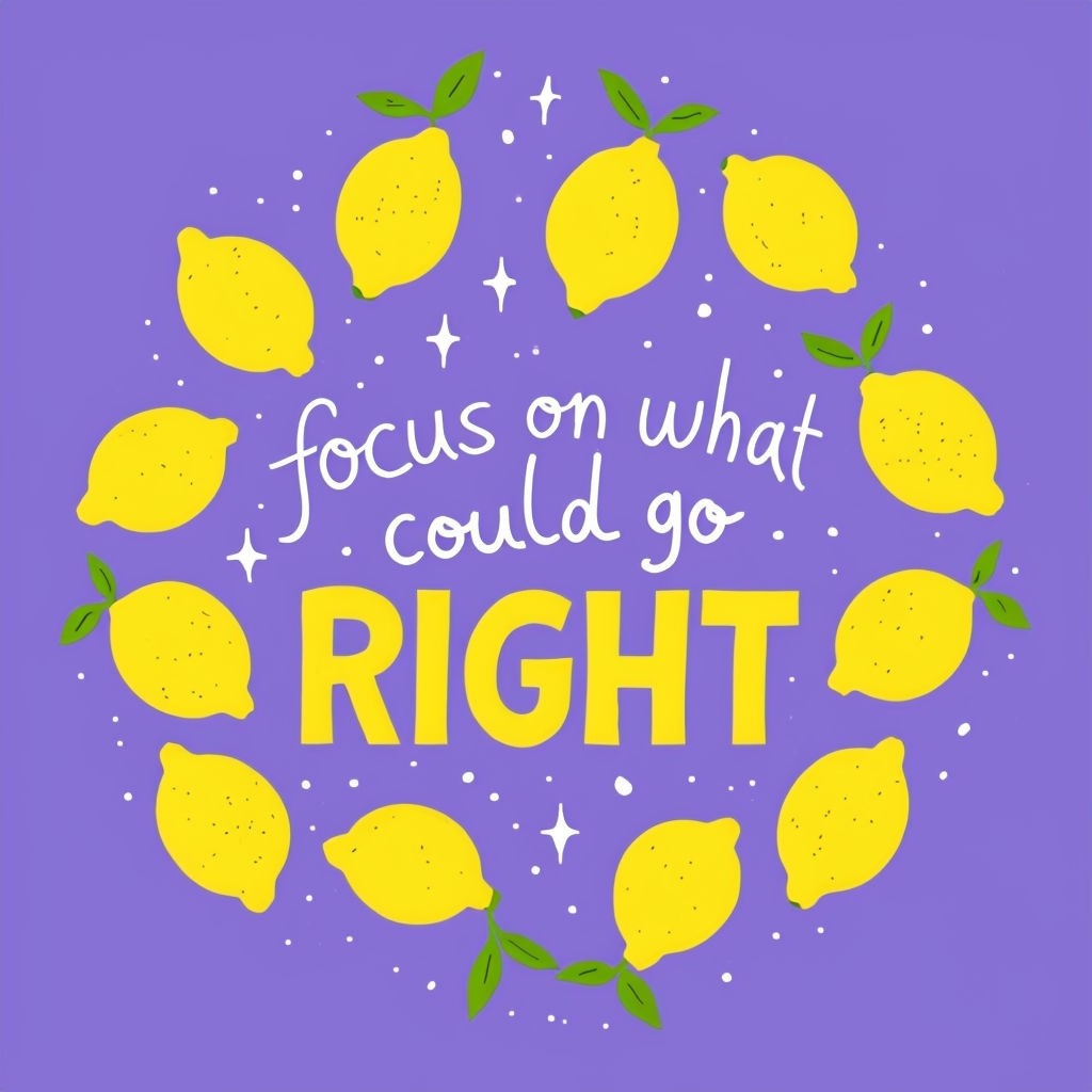 Focus on What Could Go RIGHT Lemon Motivational Art Poster