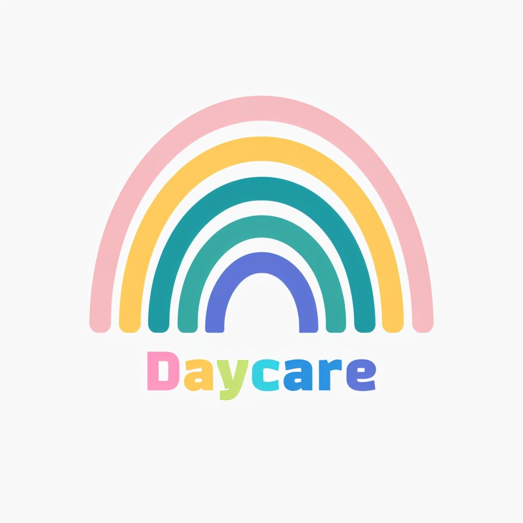 Pastel Rainbow  Daycare Logo