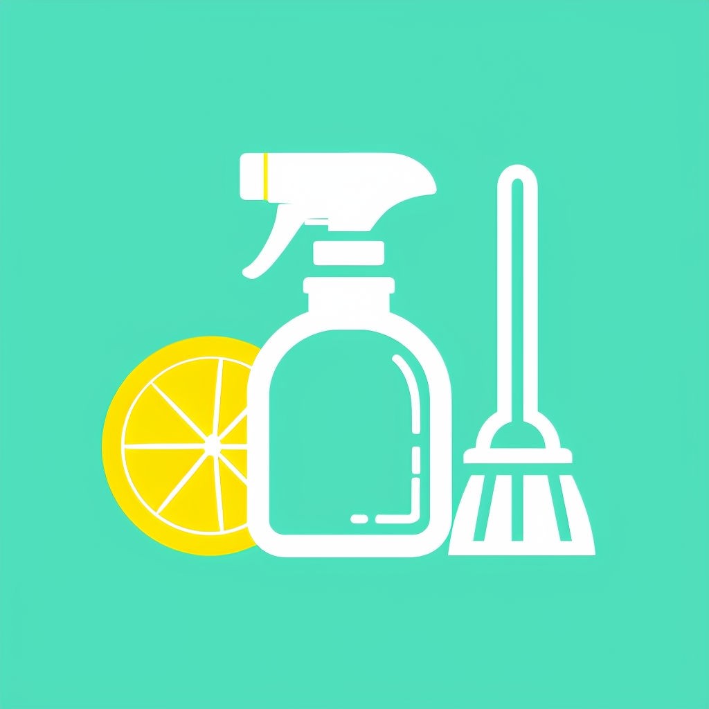 Spray Bottle and Lemon Logo