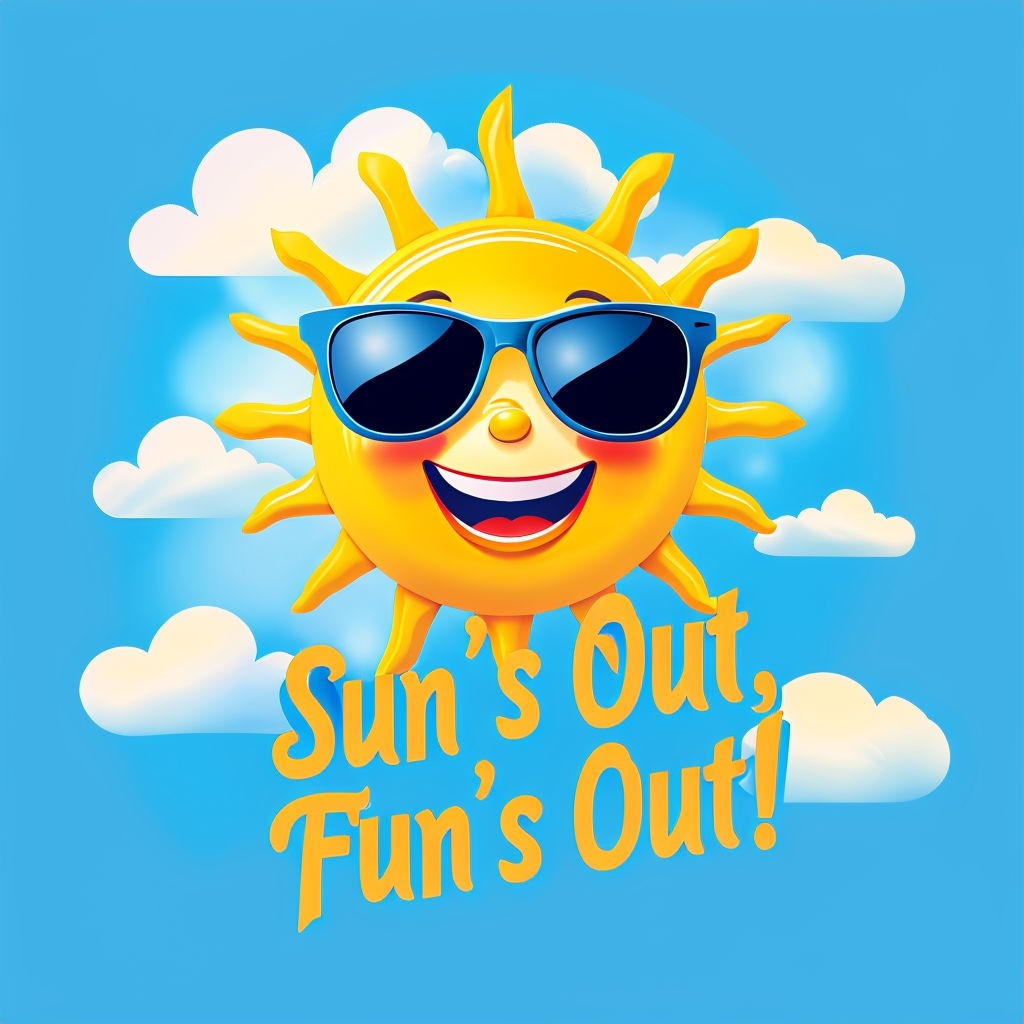 Sun says "Sun's out, fun's out!"