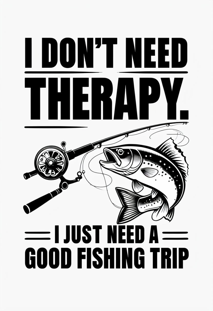 I Don't Need Therapy Just a Good Fishing Trip Art Poster