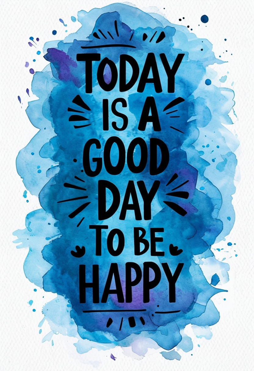 Today is a Good Day to Be Happy Motivational Quote Poster