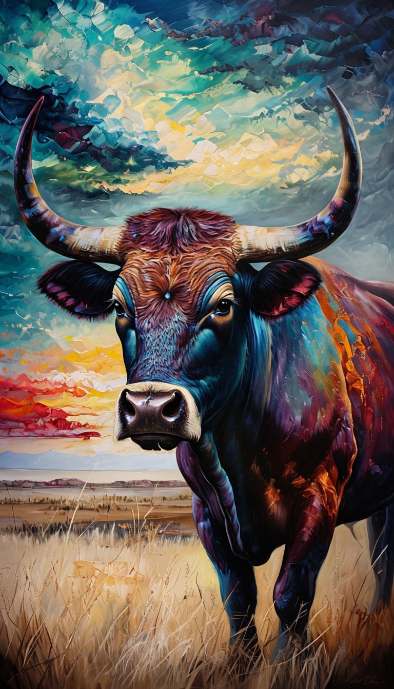 Majestic Bull Painting Art